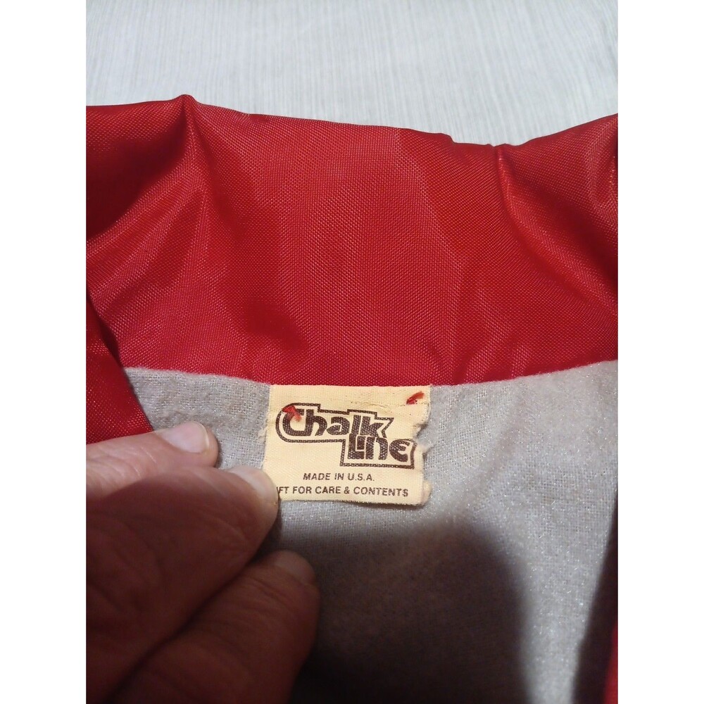 Vintage 80s Chalkline Ranger Boats Flippin Arkansas Satin Jacket Retro MiUSA - Picture 3 of 7